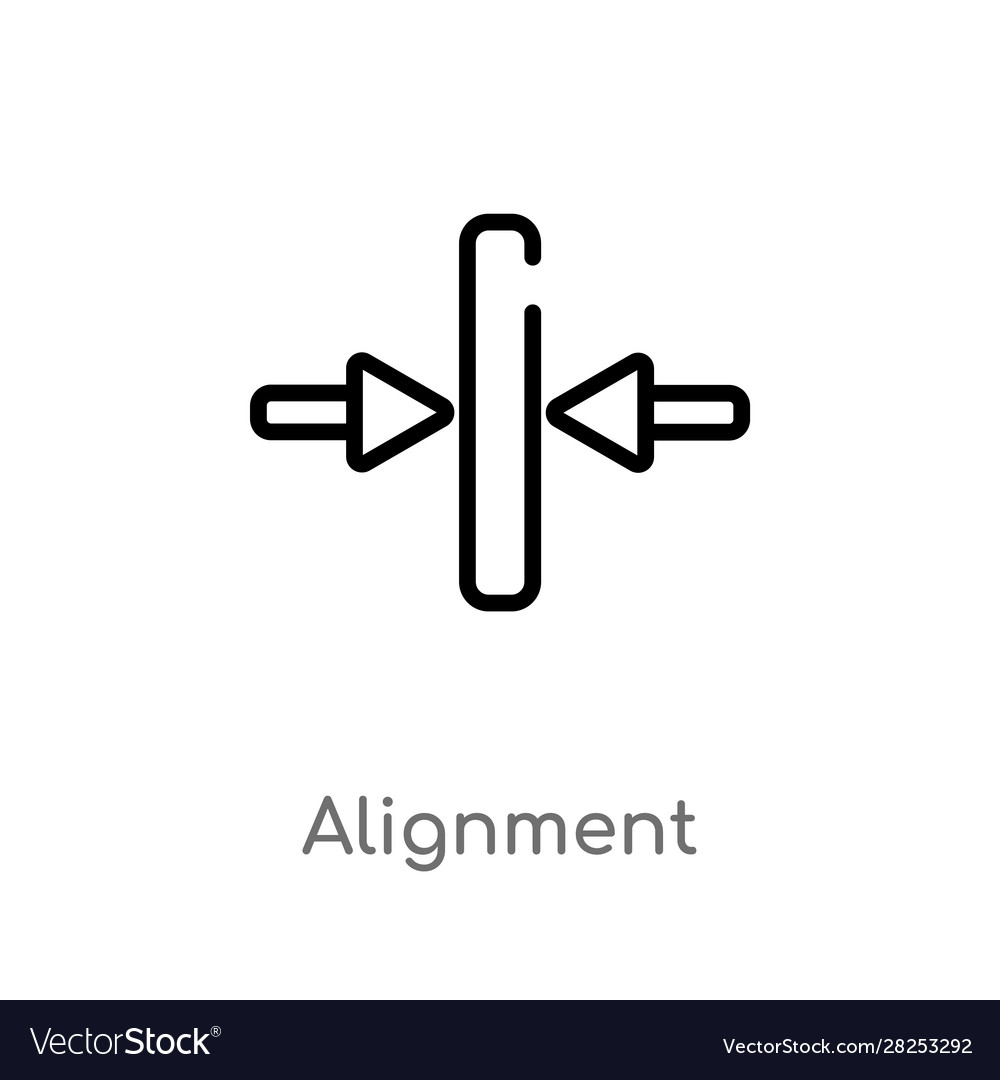 Outline alignment icon isolated black simple line