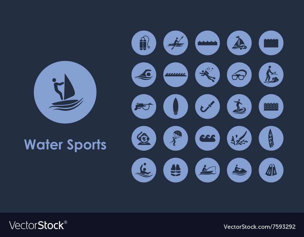 Set of water sports simple icons