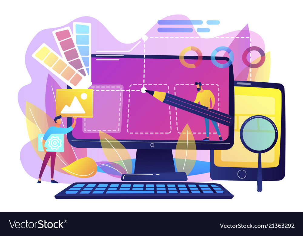 Web design development concept Royalty Free Vector Image