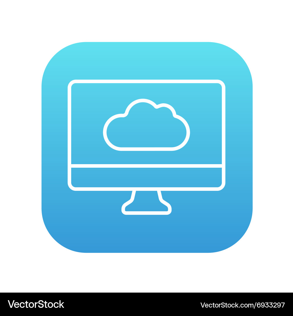 Cloud computing line icon Royalty Free Vector Image