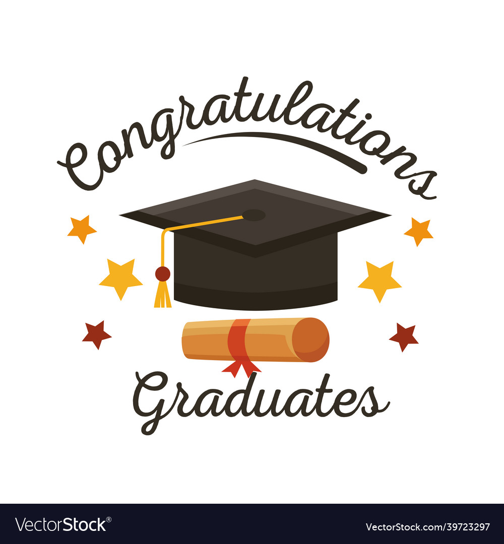 Congratulations graduates poster Royalty Free Vector Image