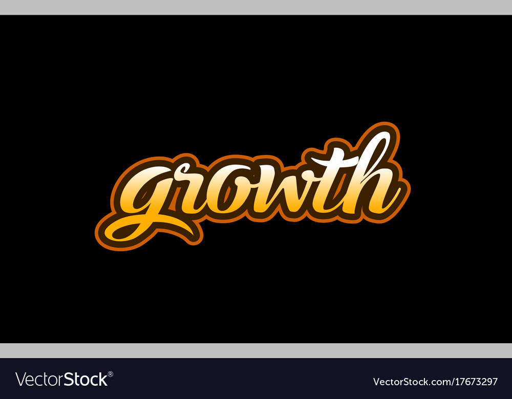 Growth Word Text Banner Postcard Logo Icon Design Vector Image