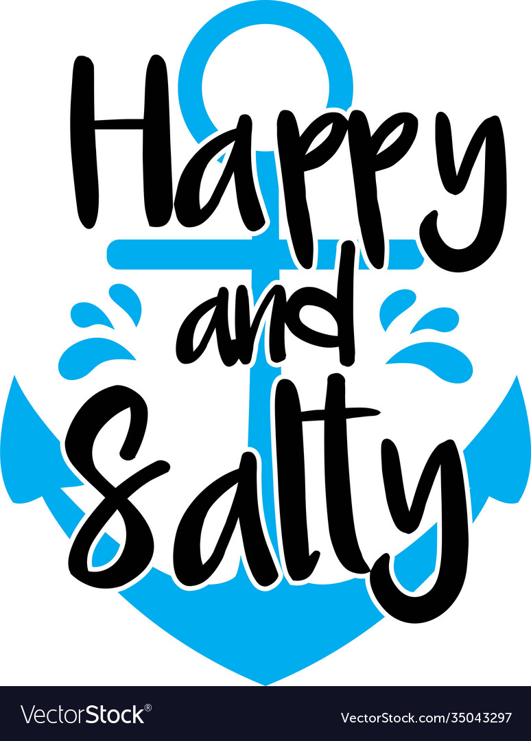 Happy and salty on white background Royalty Free Vector