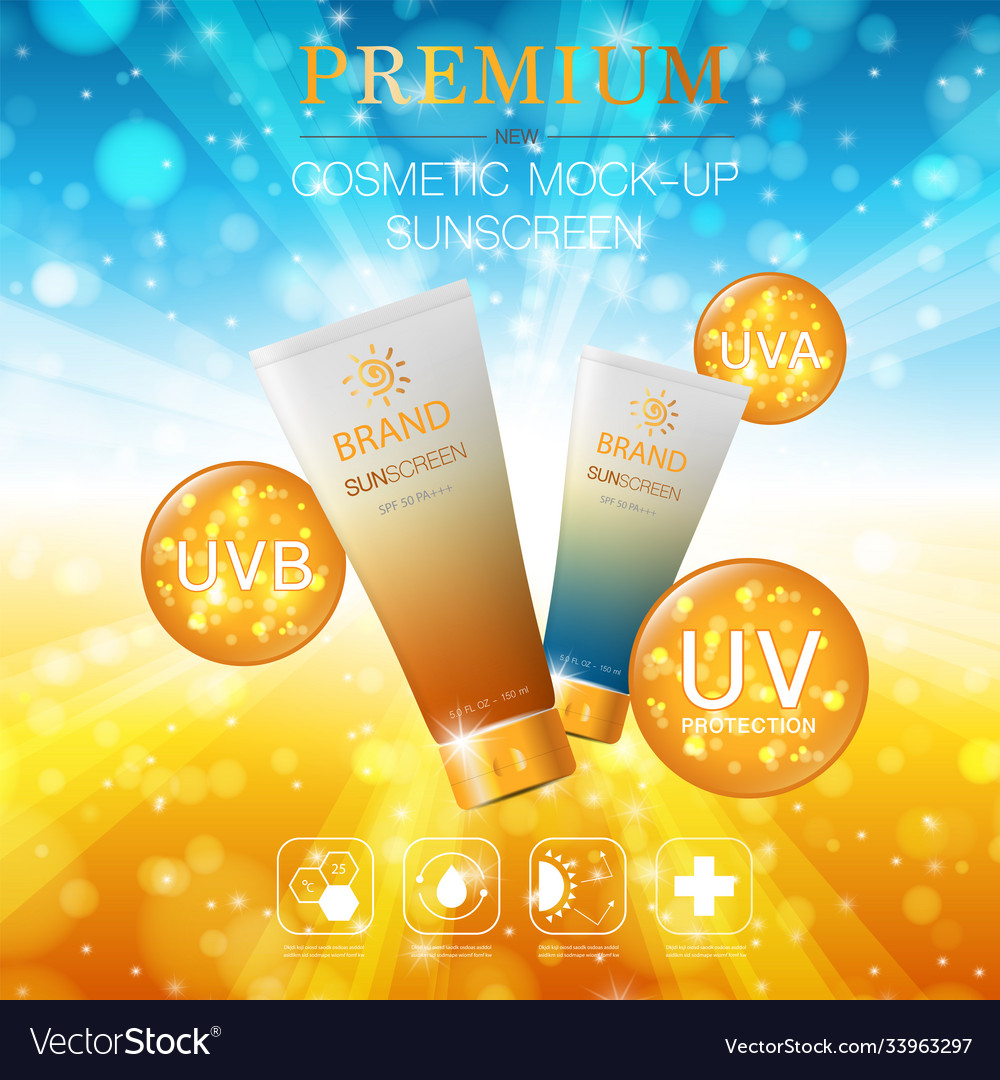 Hydrating facial sunscreen for annual sale Vector Image