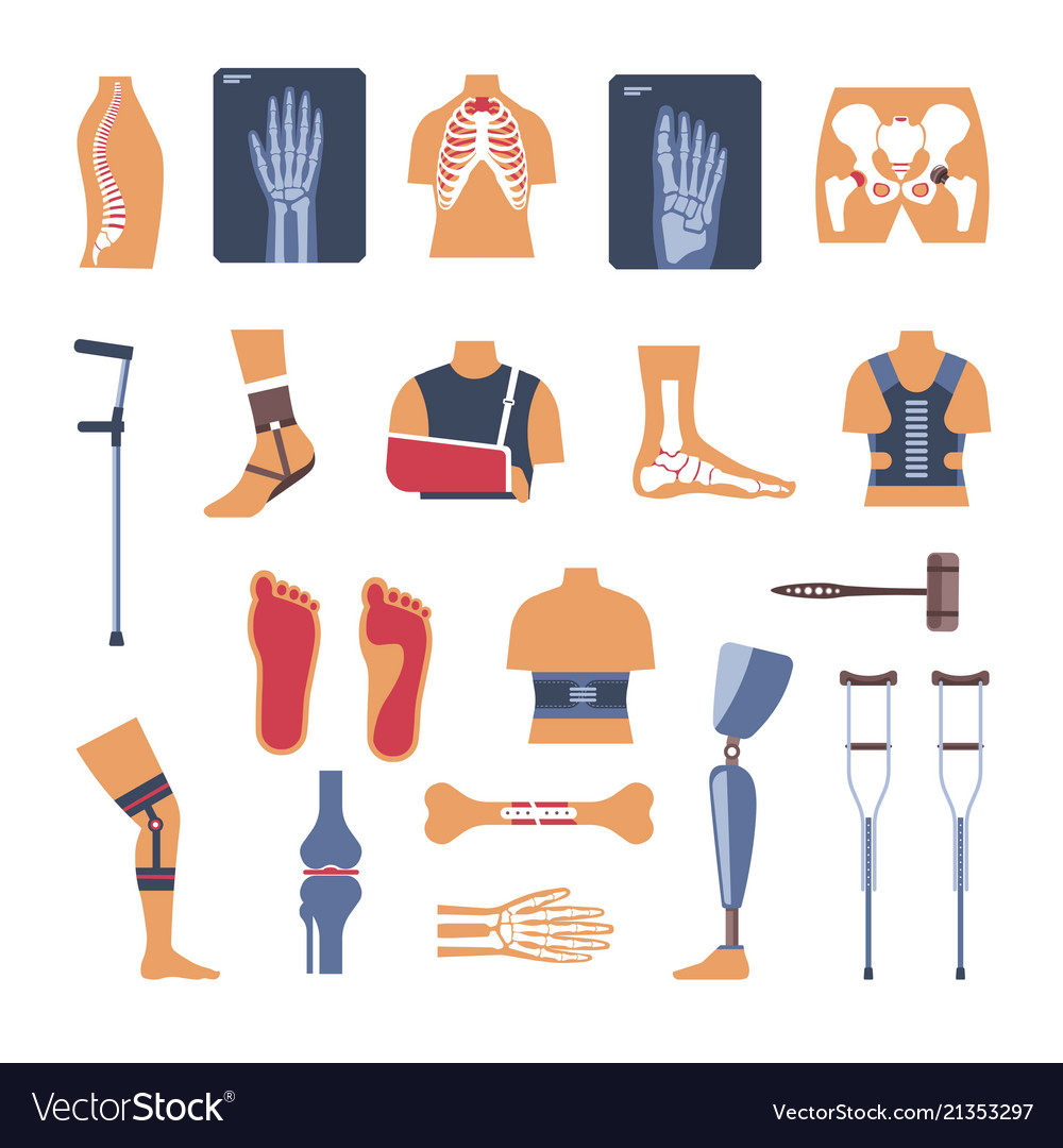 Orthopedics Surgery Medicine Icons Royalty Free Vector Image