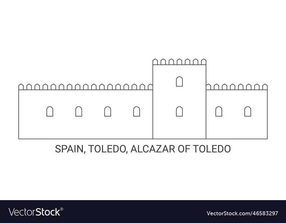 Spain toledo alcazar of toledo travel landmark Vector Image