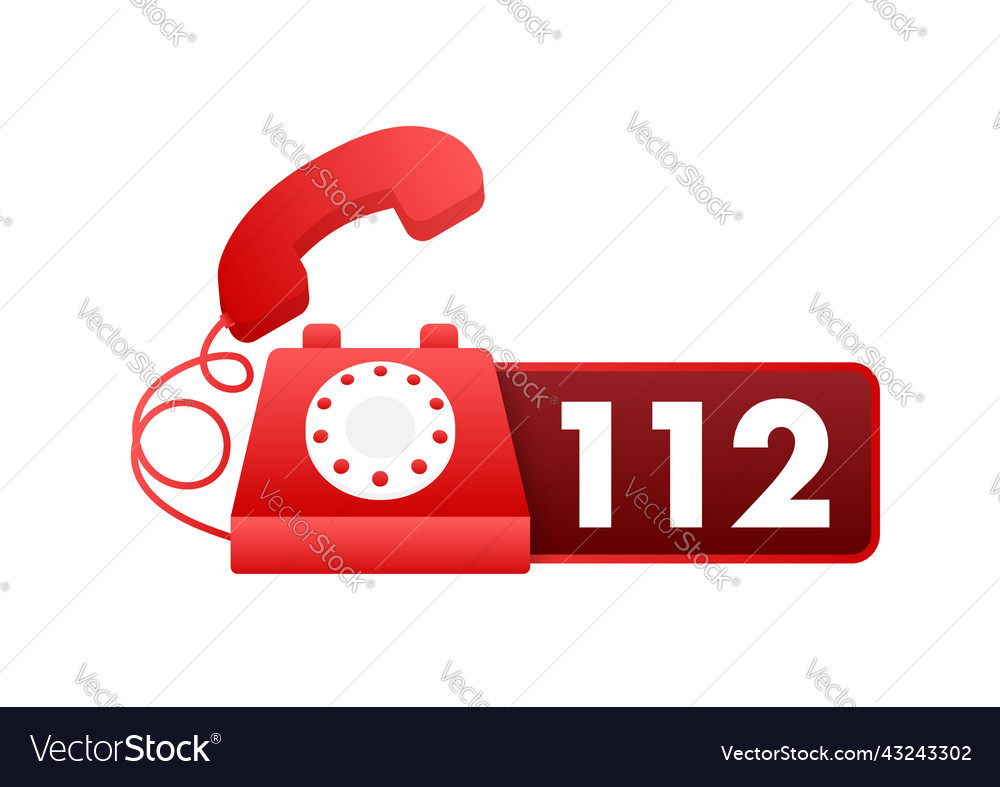 112 emergency call number sos symbol Royalty Free Vector