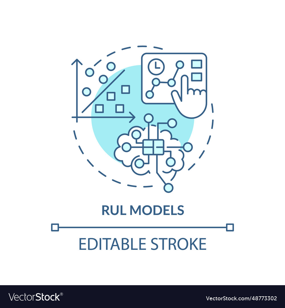 2d blue thin linear icon rul models concept Vector Image