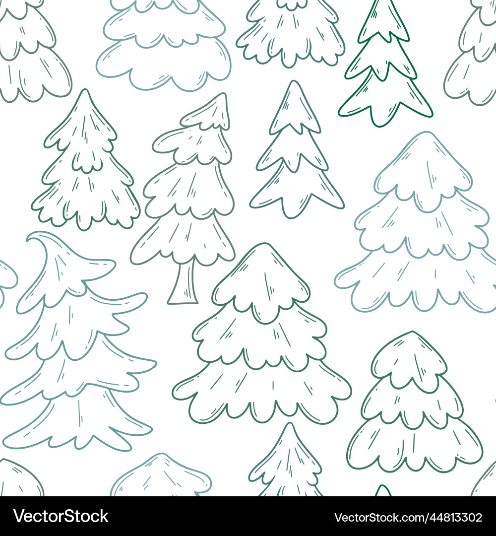 Christmas trees seamless pattern Royalty Free Vector Image