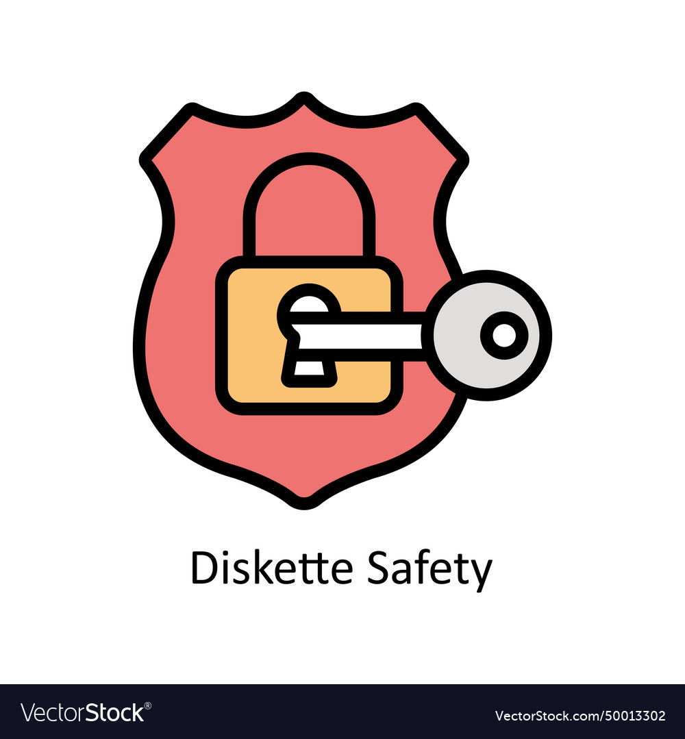 Diskette safety filled outline icon style