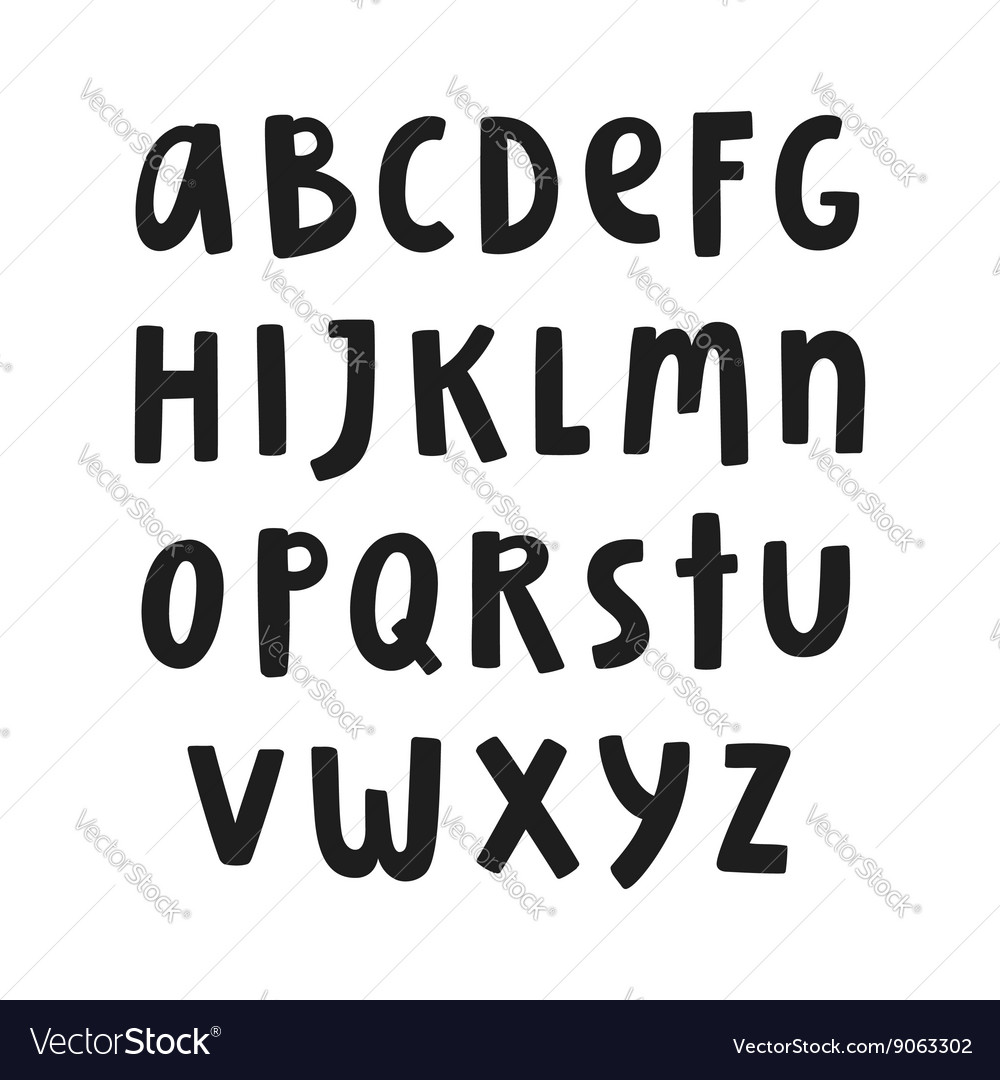 Freestyle alphabet letters Royalty Free Vector Image