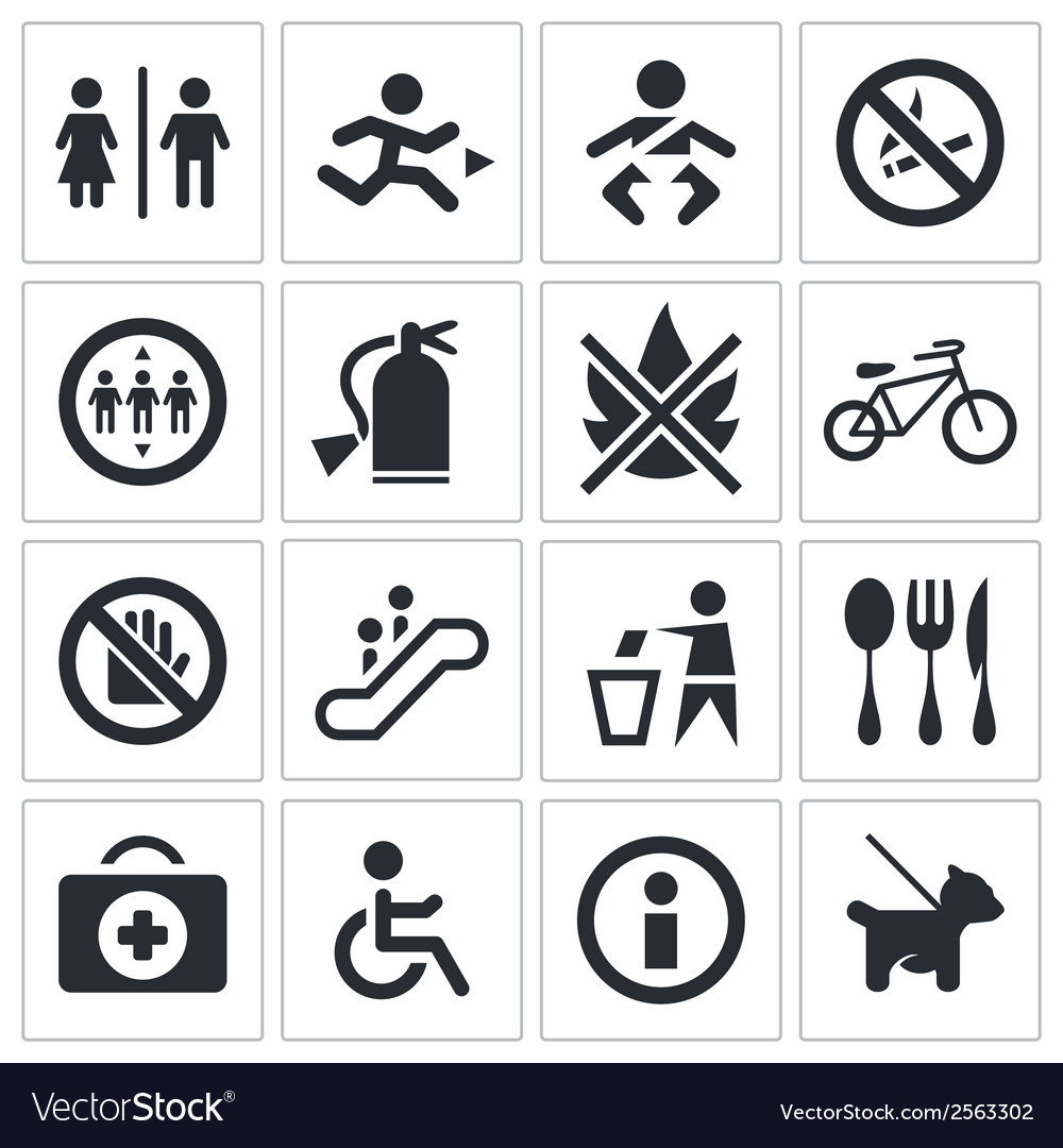 International signs icon set