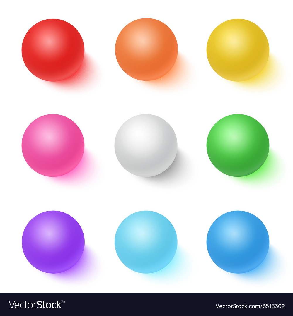 Photorealistic 3d ball set template bright Vector Image