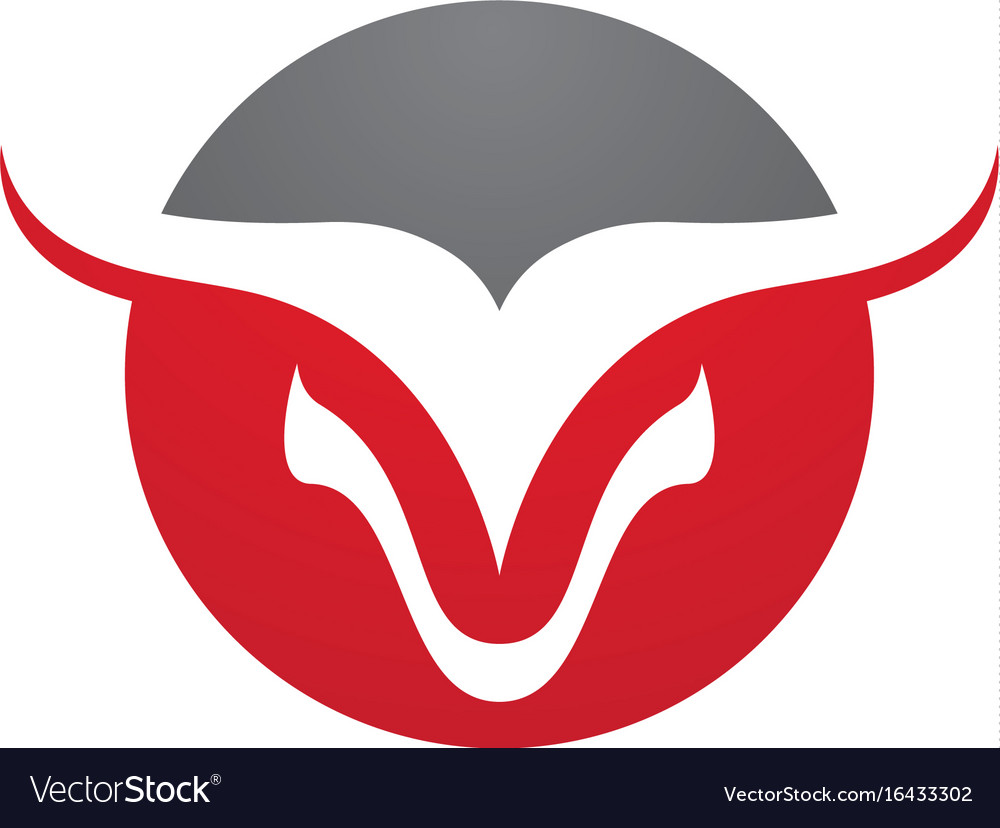 Red bull taurus logo template icon