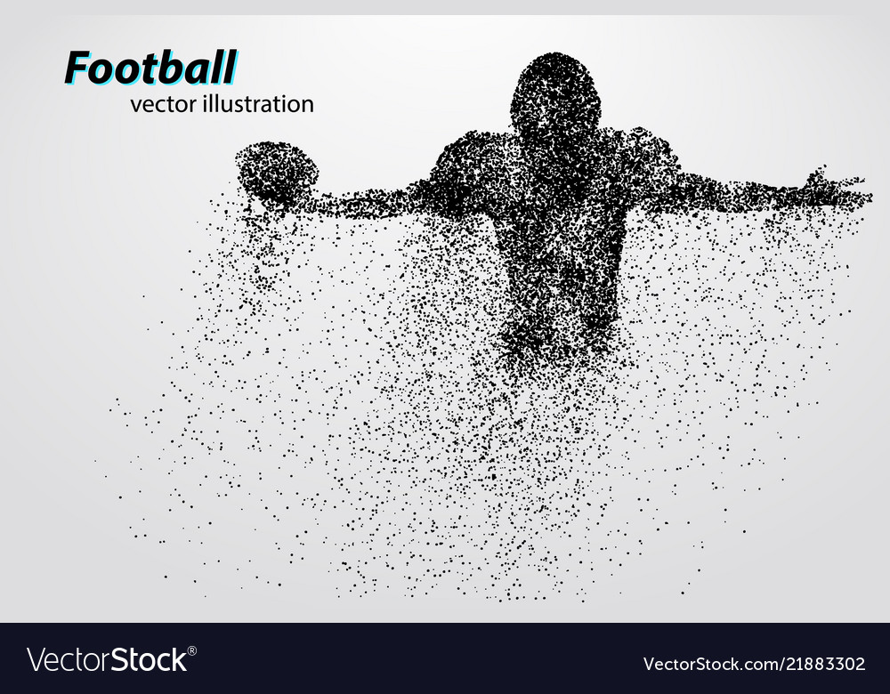 Silhouette of a football player from particle Vector Image