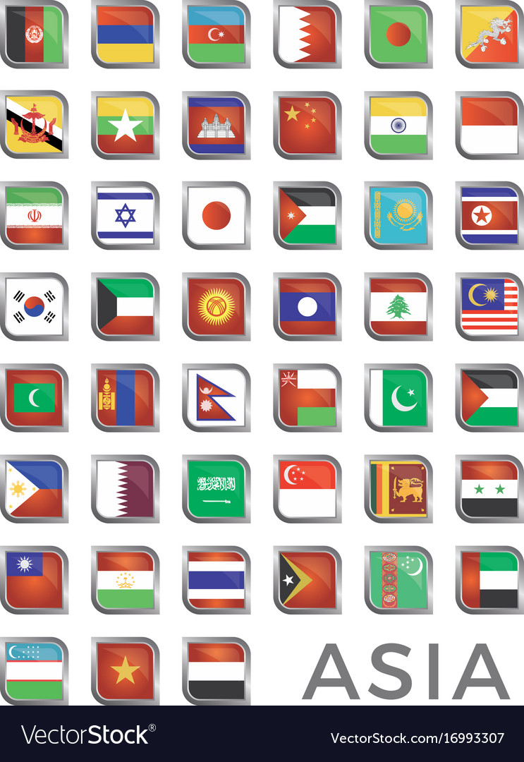Asia Country Flag Icon Royalty Free Vector Image Asia Country Flag Icon Royalty Free Vector Image