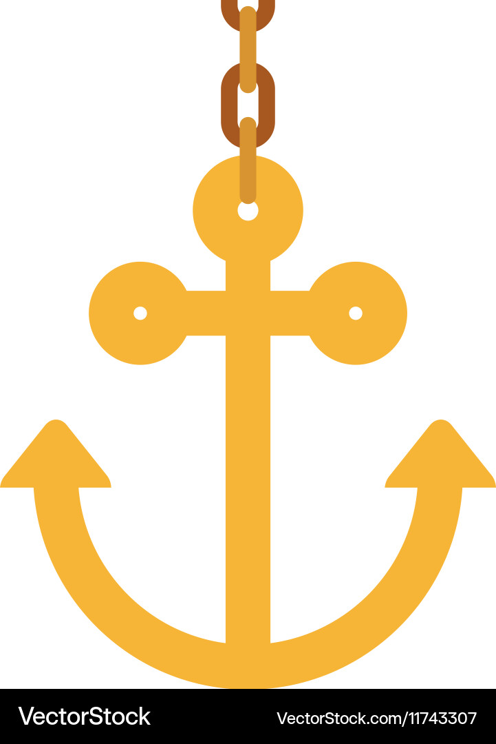 Full color with anchor gold Royalty Free Vector Image