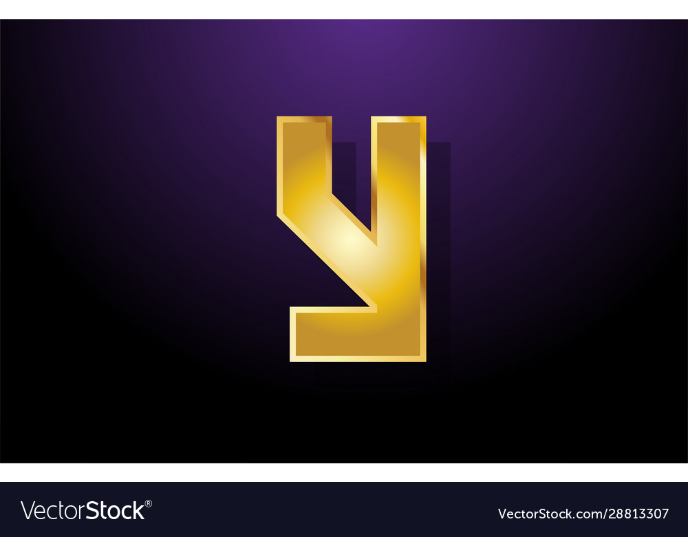 Gold Golden Yellow Letter Y Alphabet Logo Icon Vector Image
