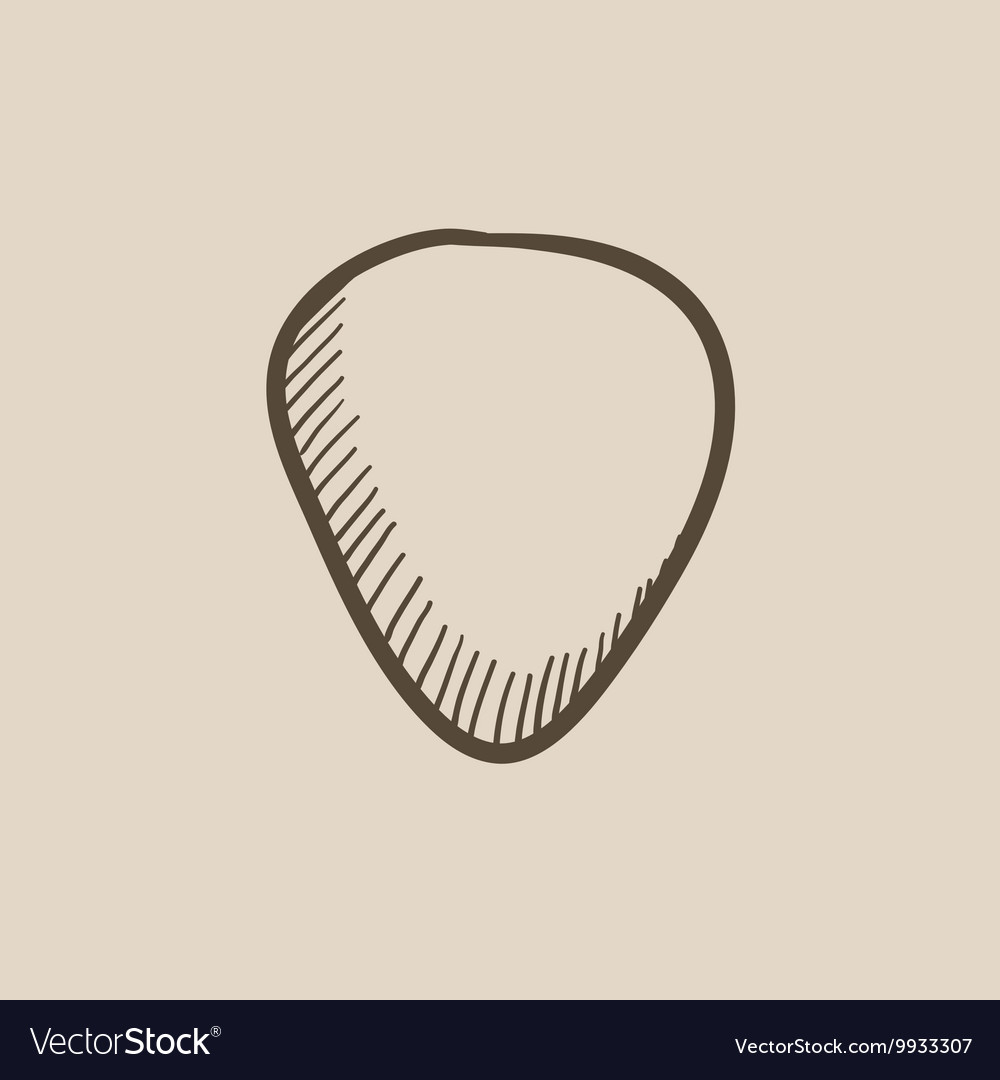 Guitar pick sketch icon Royalty Free Vector Image