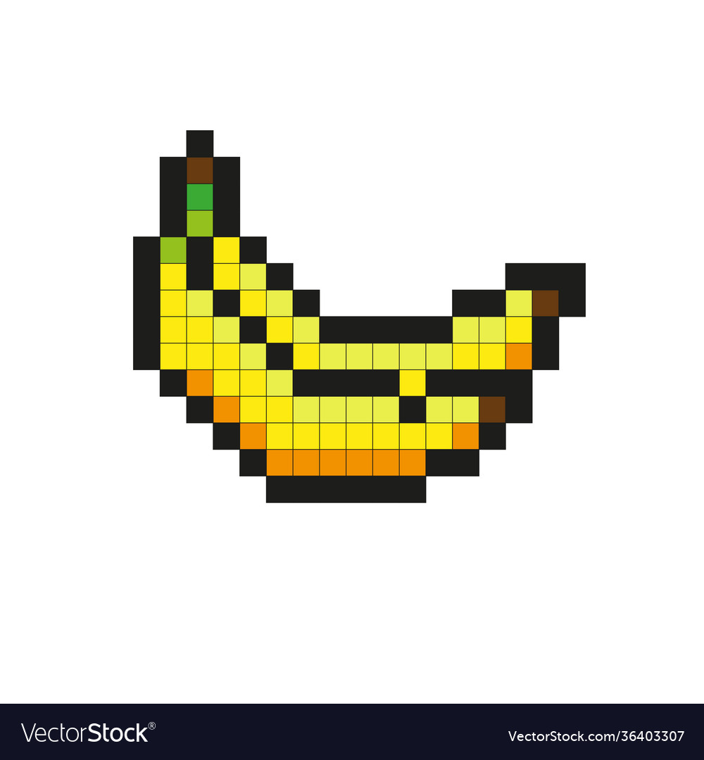 Icon bananas pixel mosaic simple