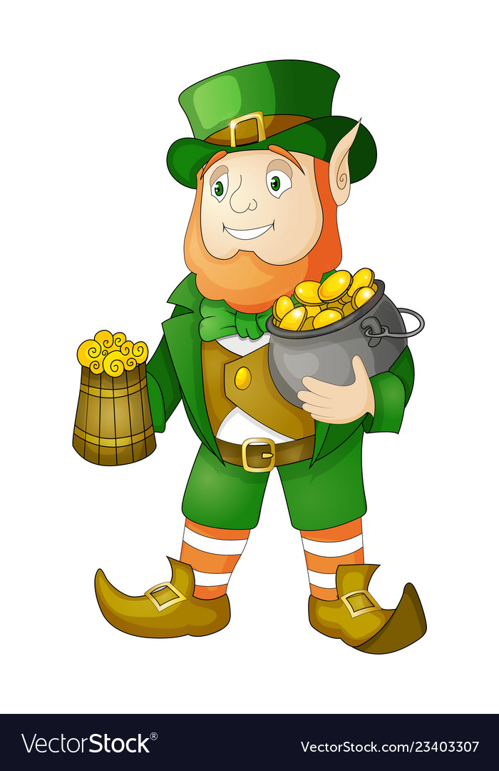 Leprechaun with beer for saint