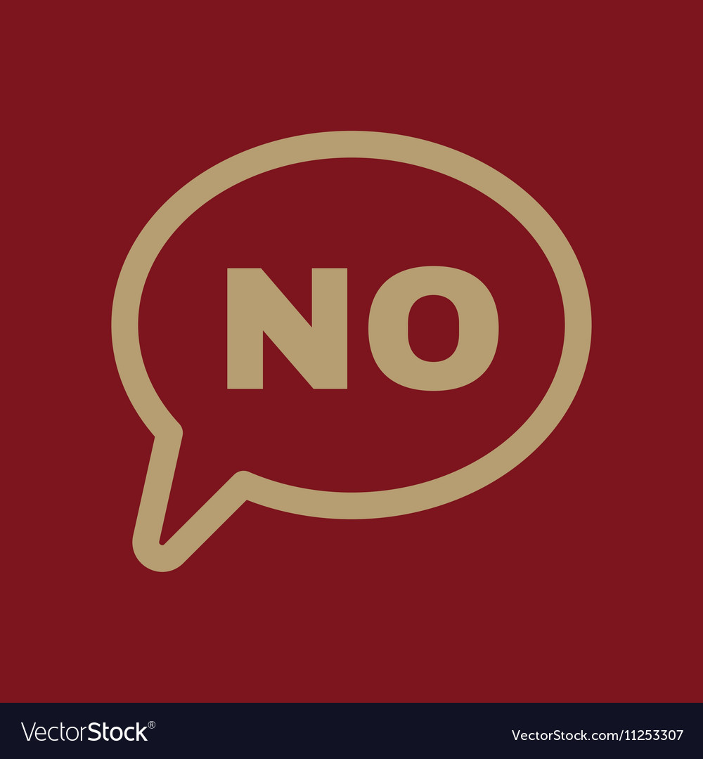 No speech bubble icon symbol flat Royalty Free Vector Image