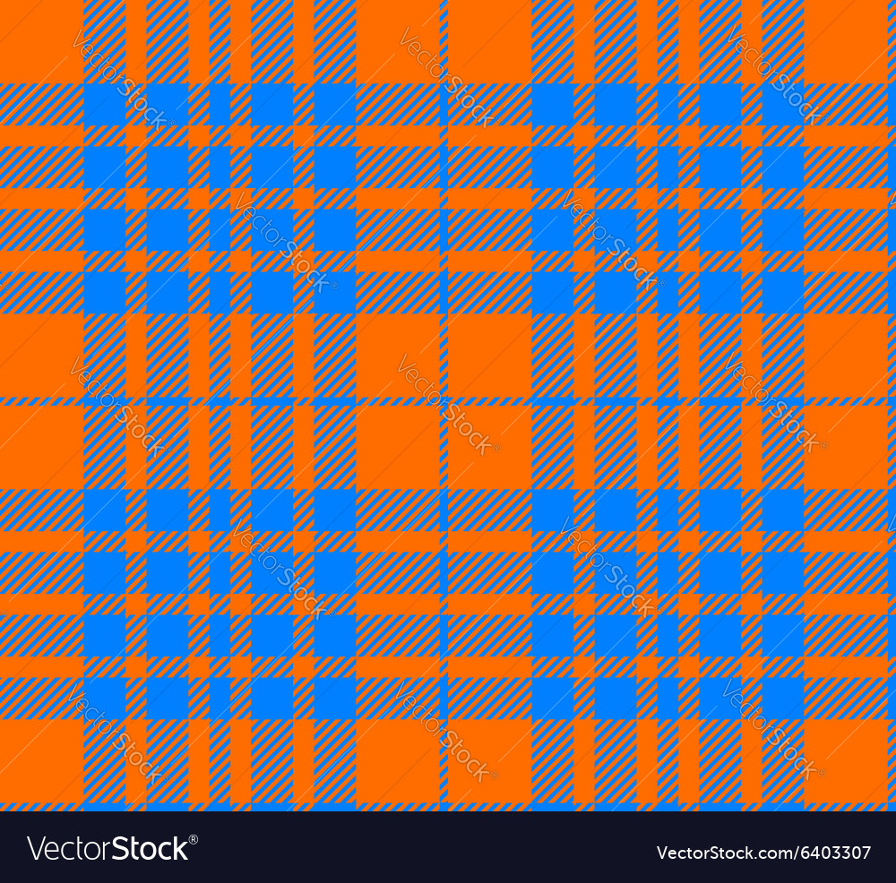 Orange and blue tartan seamless