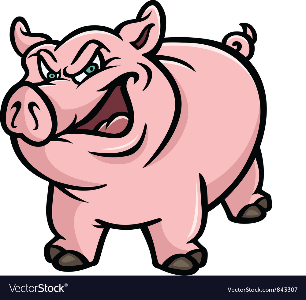 Download Pig mean Royalty Free Vector Image - VectorStock