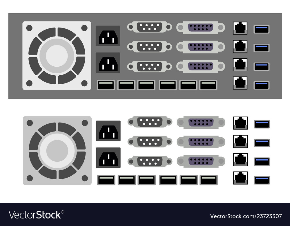 Set of computer parts Royalty Free Vector Image