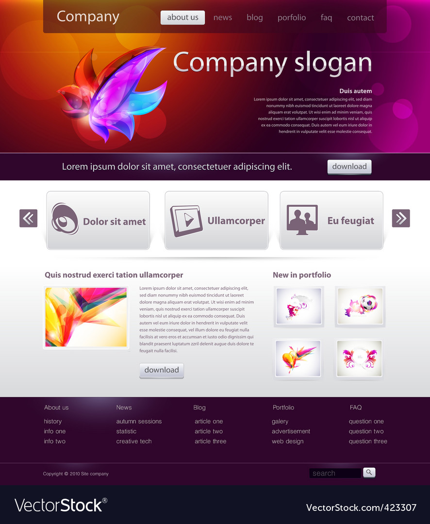 Web site design template