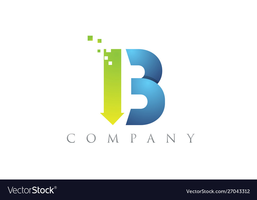 B blue green alphabet letter logo company icon