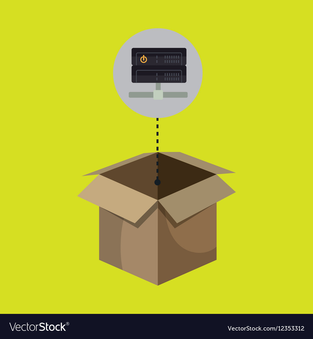 Box data base hardware Royalty Free Vector Image