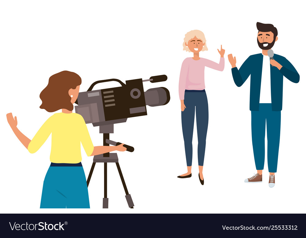 Broadcasting reportage design Royalty Free Vector Image