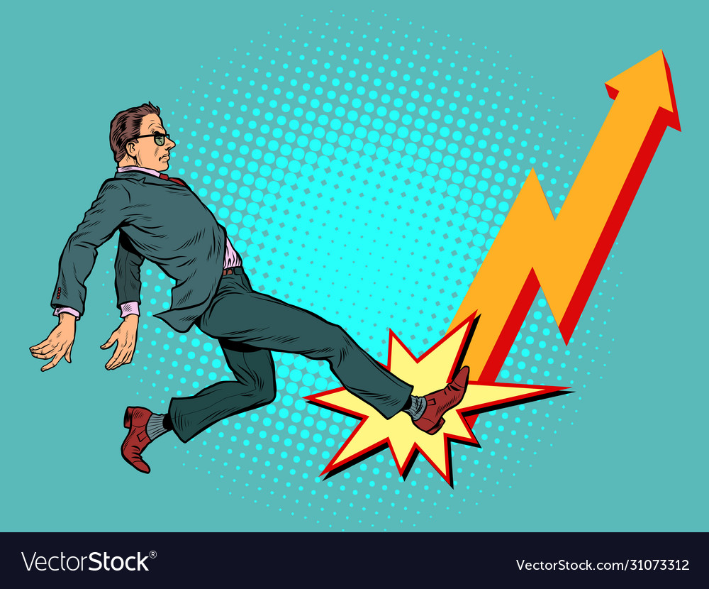 Businessman chart up success economic growth Vector Image