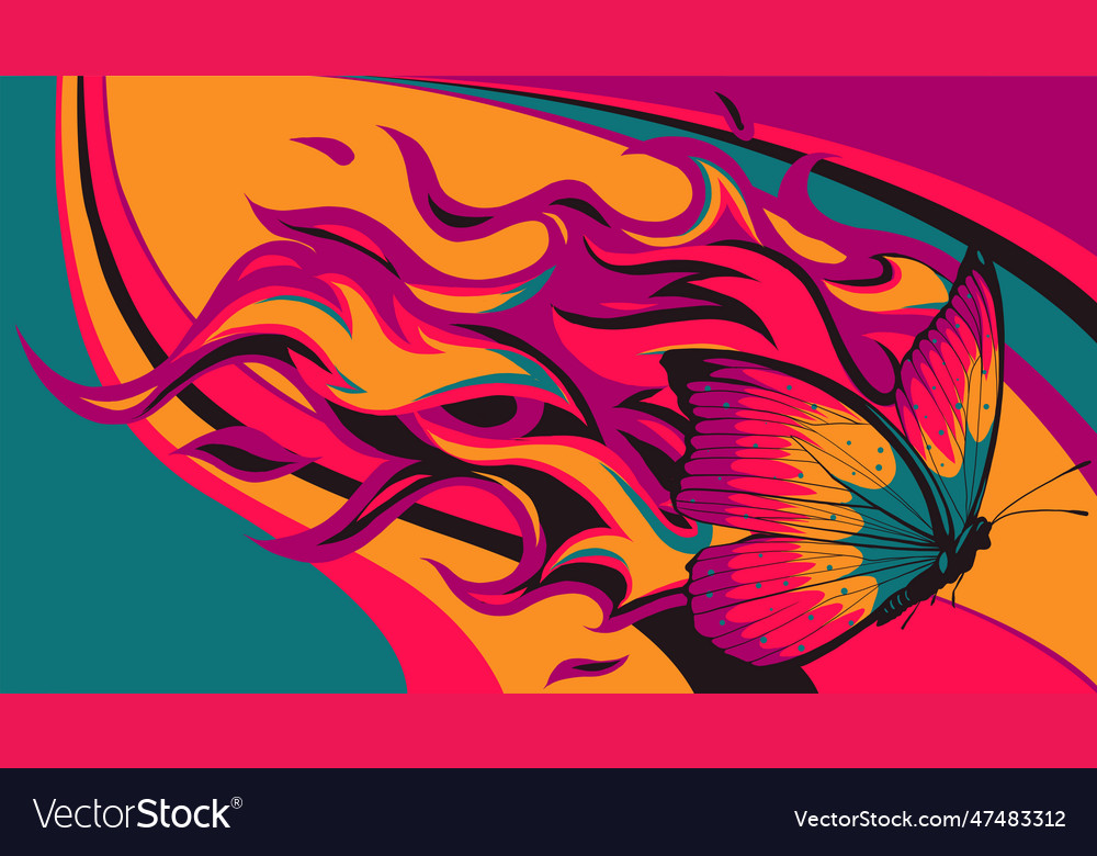 Butterfly color style Royalty Free Vector Image