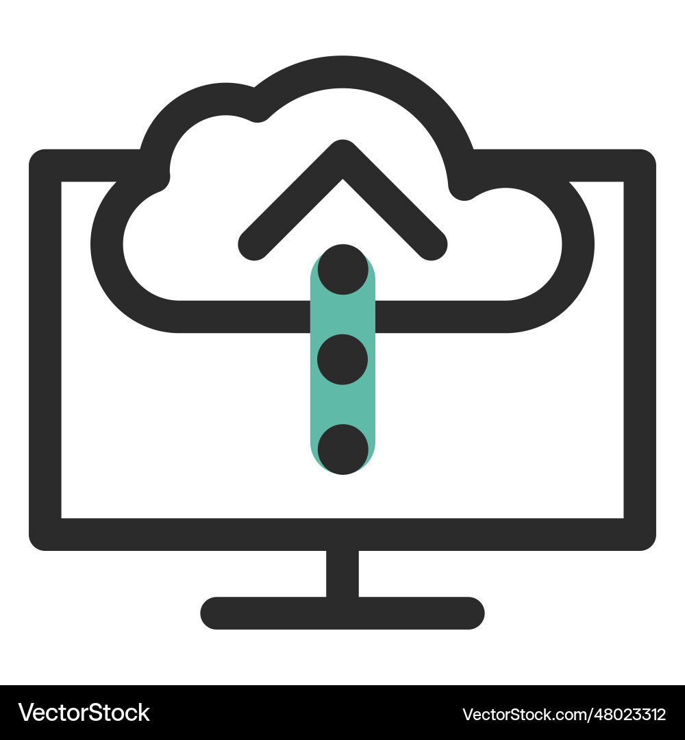 Cloud upload colored stroke icon Royalty Free Vector Image