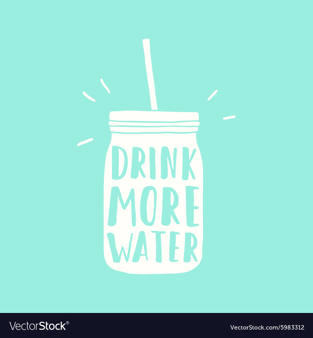 Drink more water jar silhouette Royalty Free Vector Image