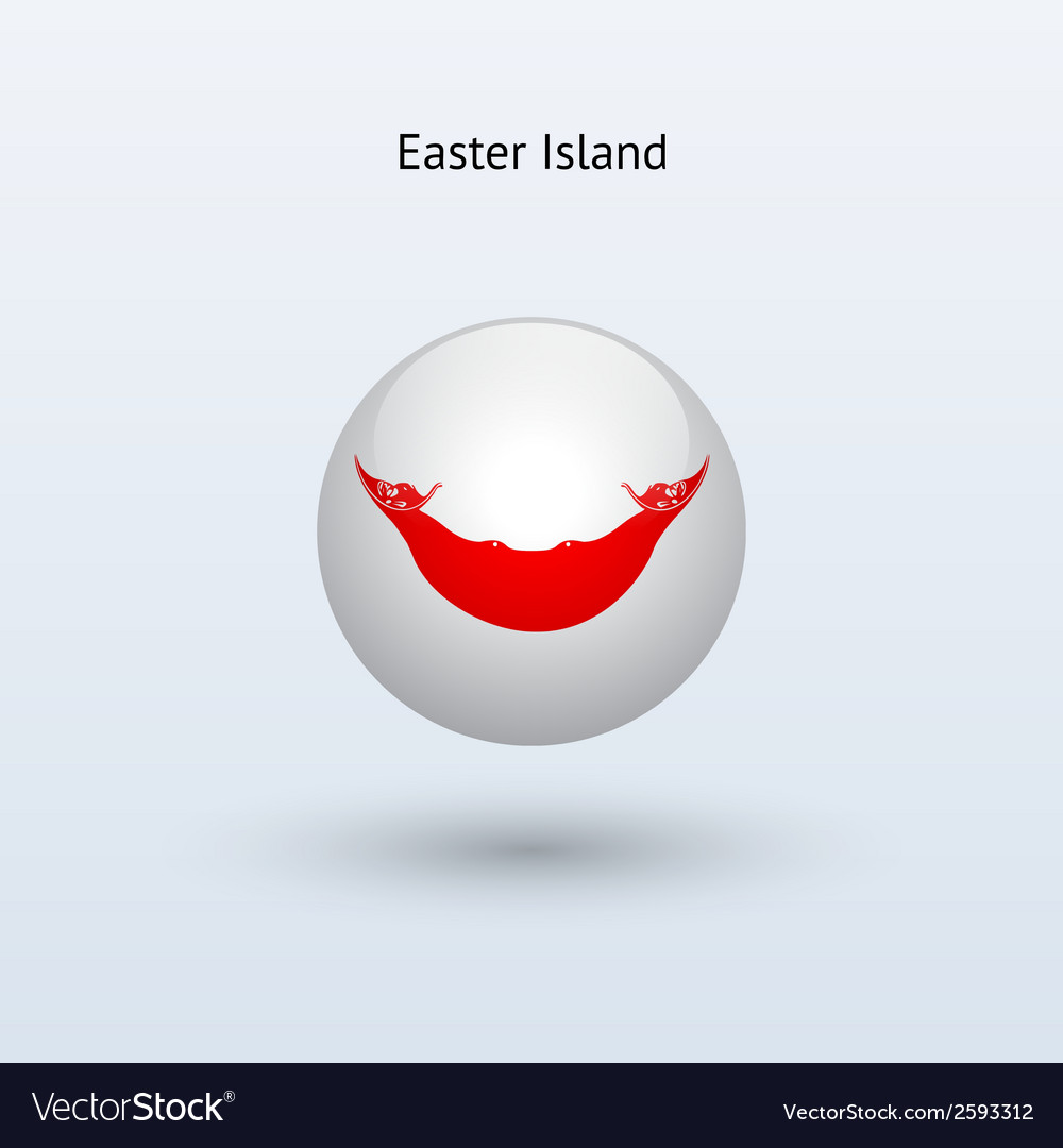 Easter island round flag Royalty Free Vector Image