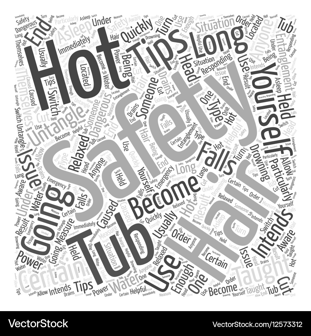 Hot tub safety tips word cloud concept Royalty Free Vector