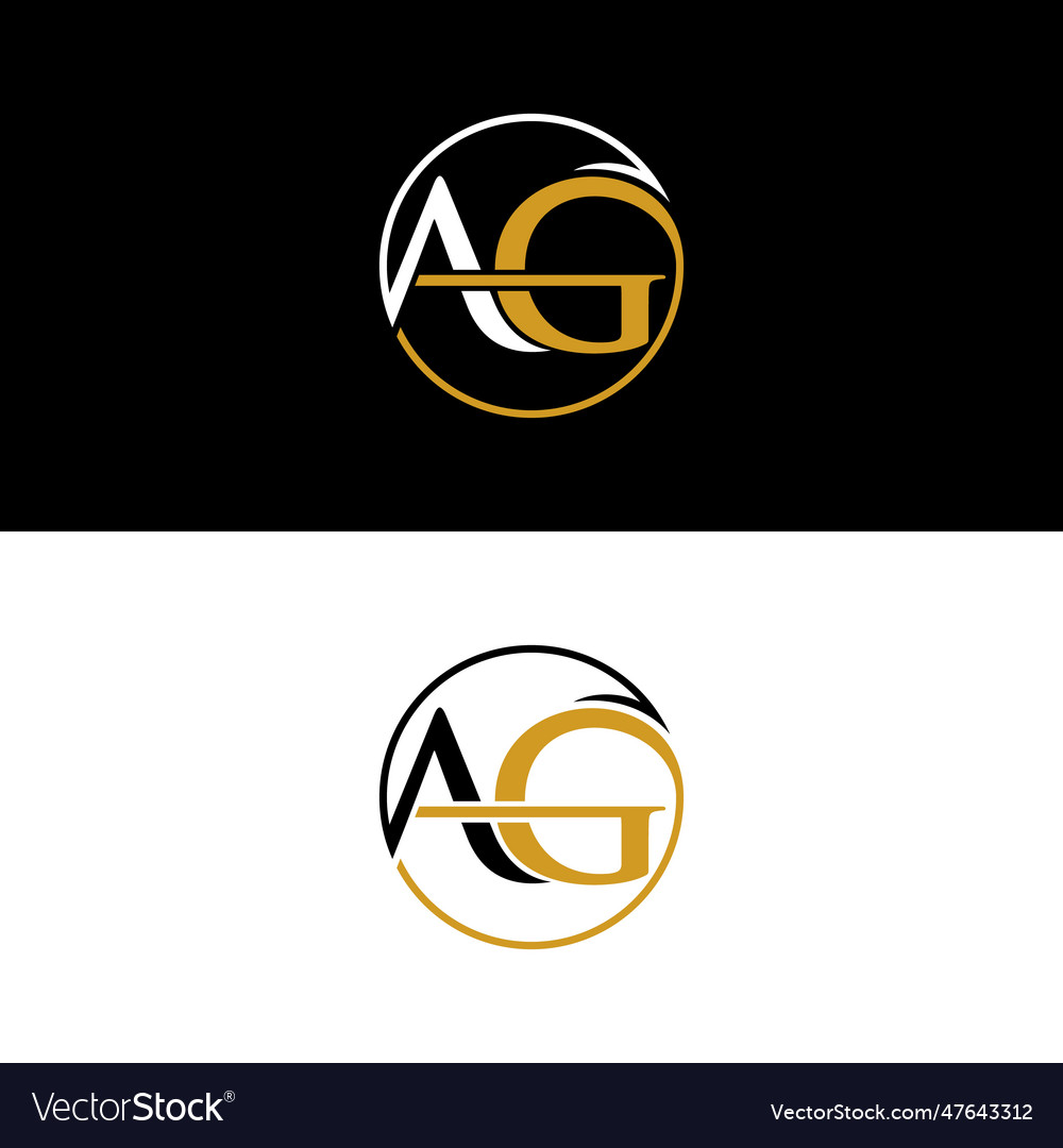 Letter Ag In Circle Logo Design Logo Design Vector Image