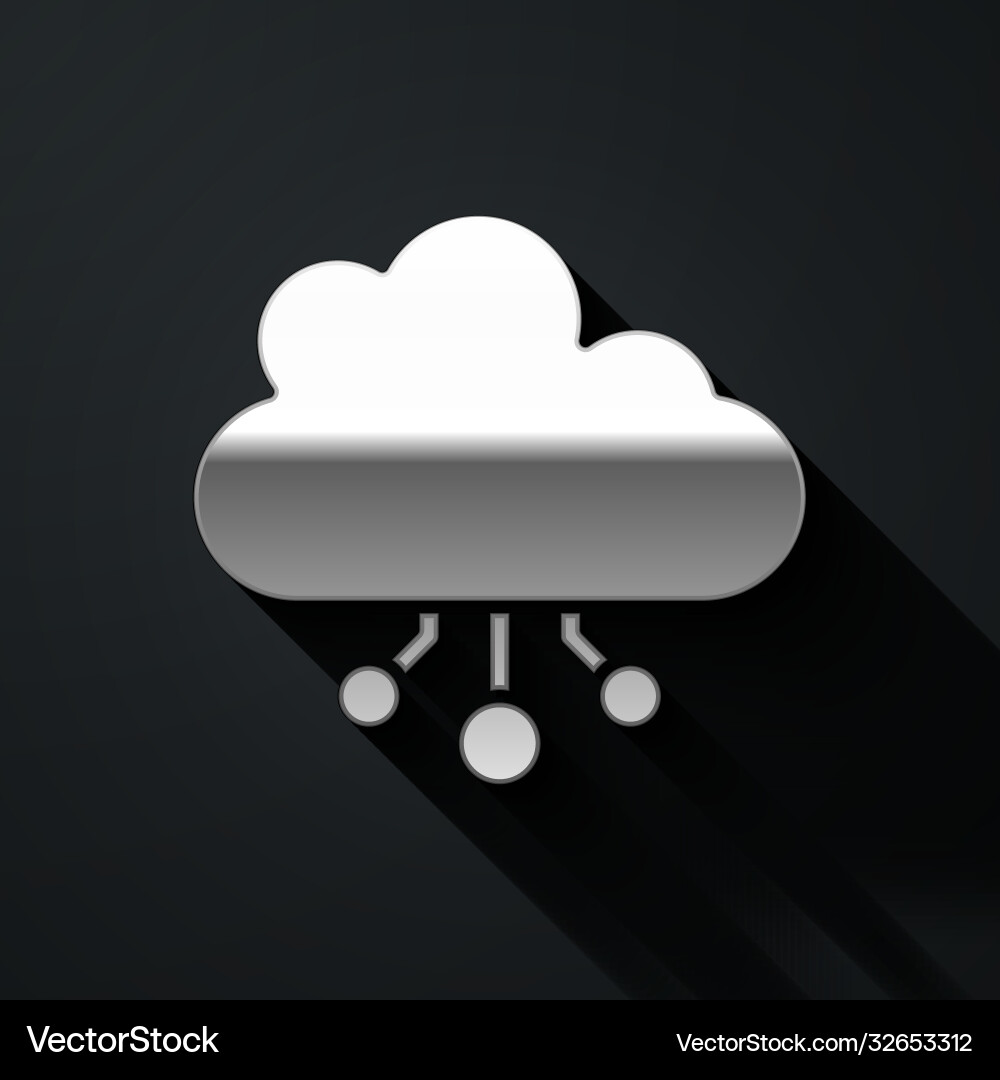 Silver cryptocurrency cloud mining icon isolated Vector Image