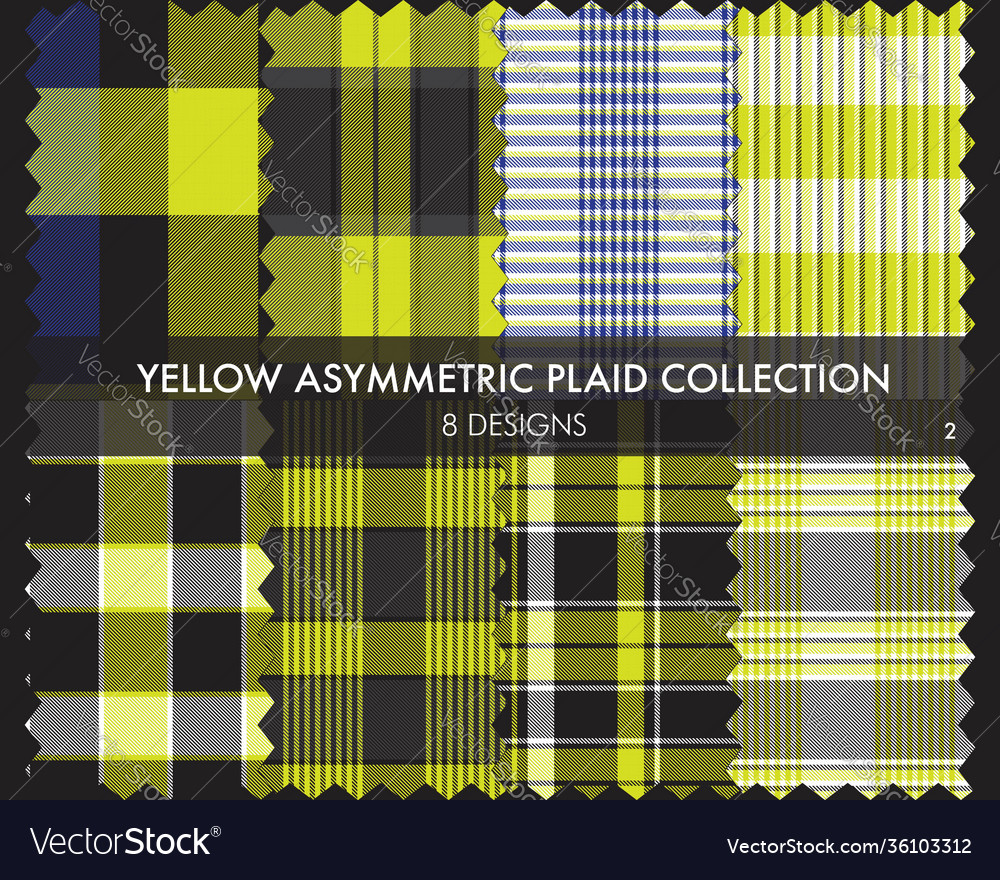 Yellow asymmetric plaid seamless pattern Vector Image