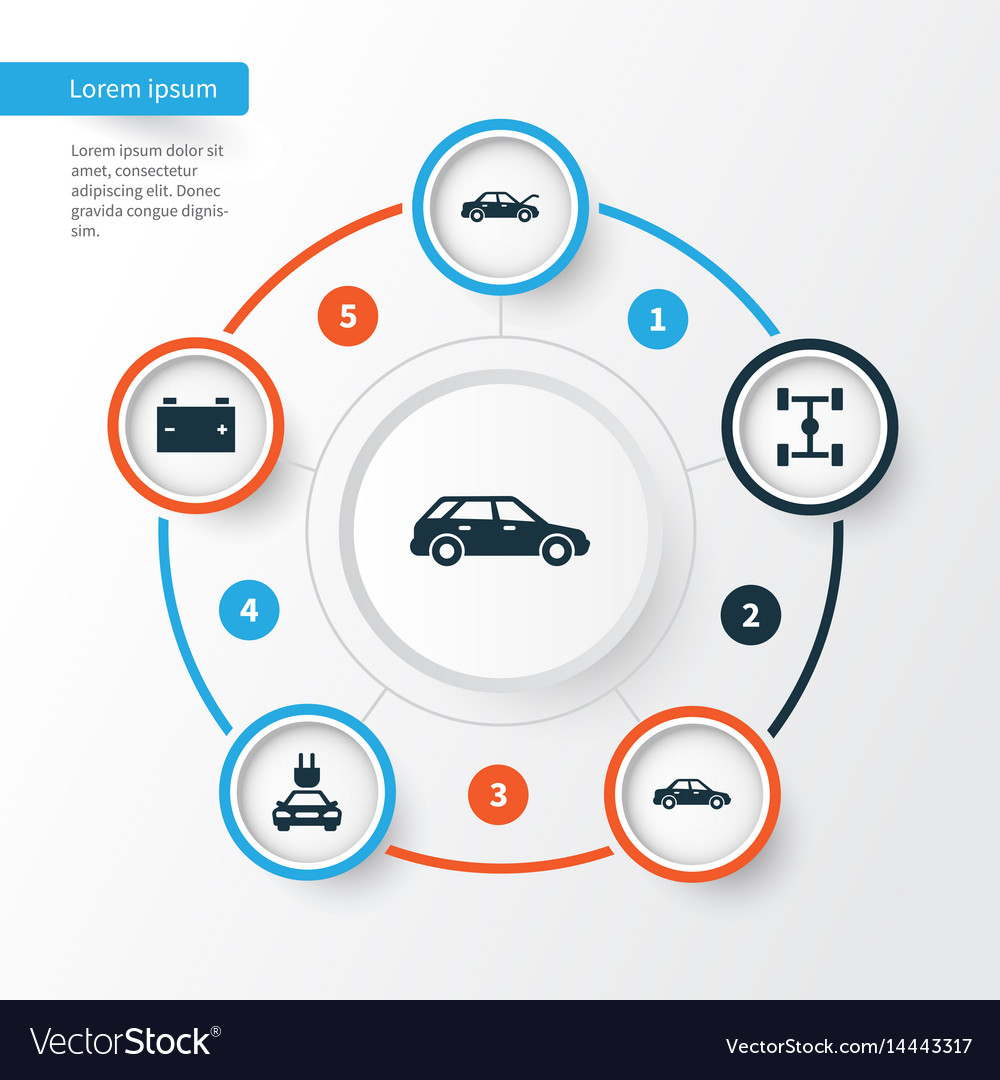 Auto icons set collection of plug automobile Vector Image