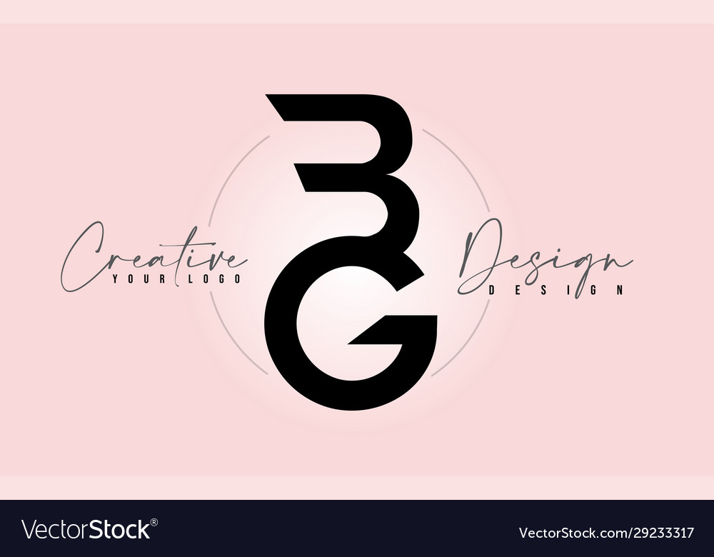 Bg letter design icon logo with letters one Vector Image