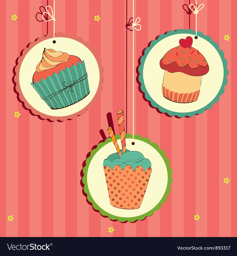 Cakes in frame on the string