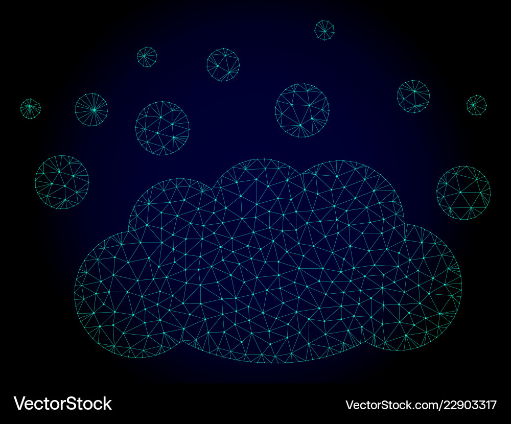 Cloud emission polygonal frame mesh Royalty Free Vector