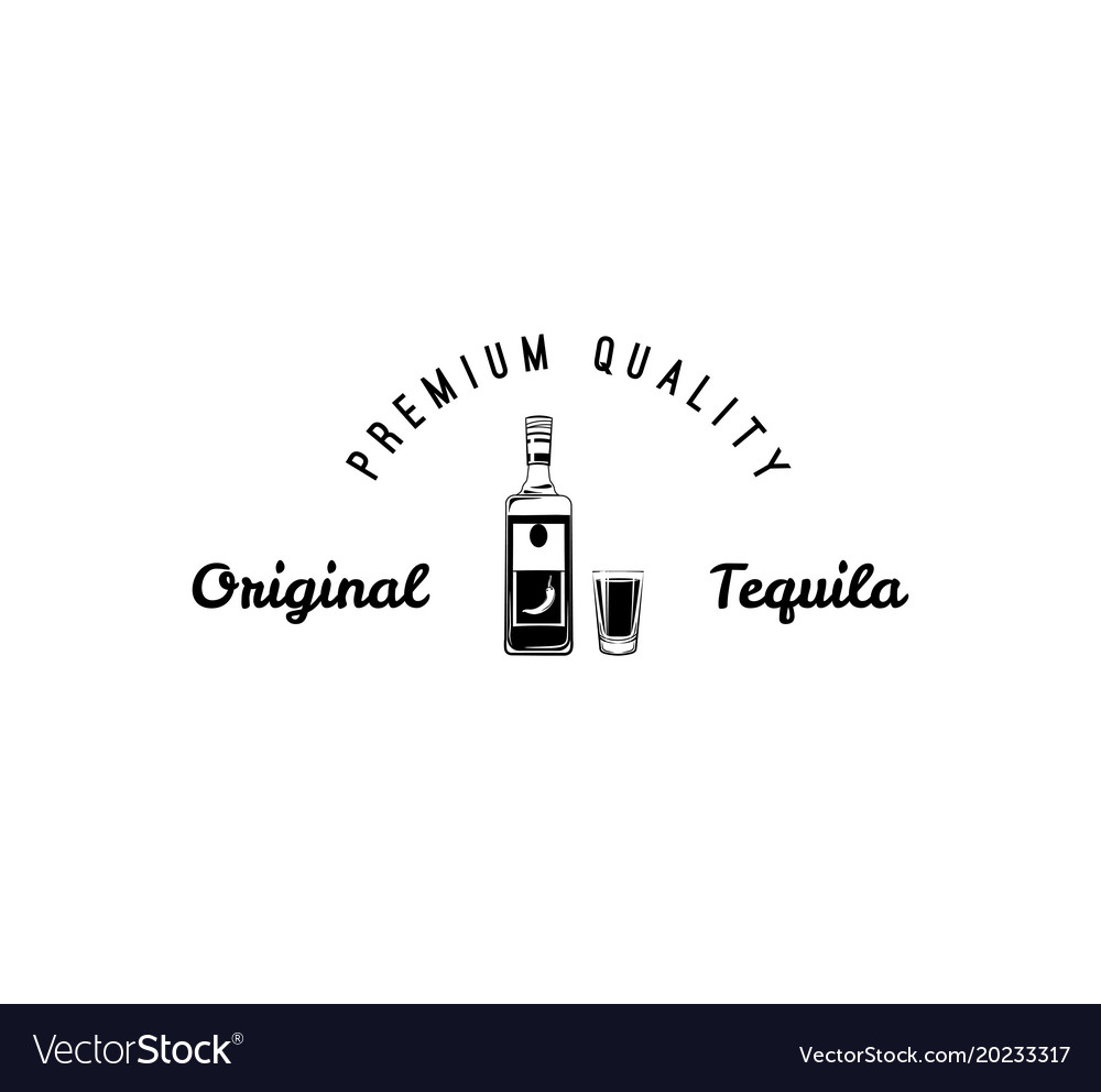 Hand draw of tequila bottle Royalty Free Vector Image