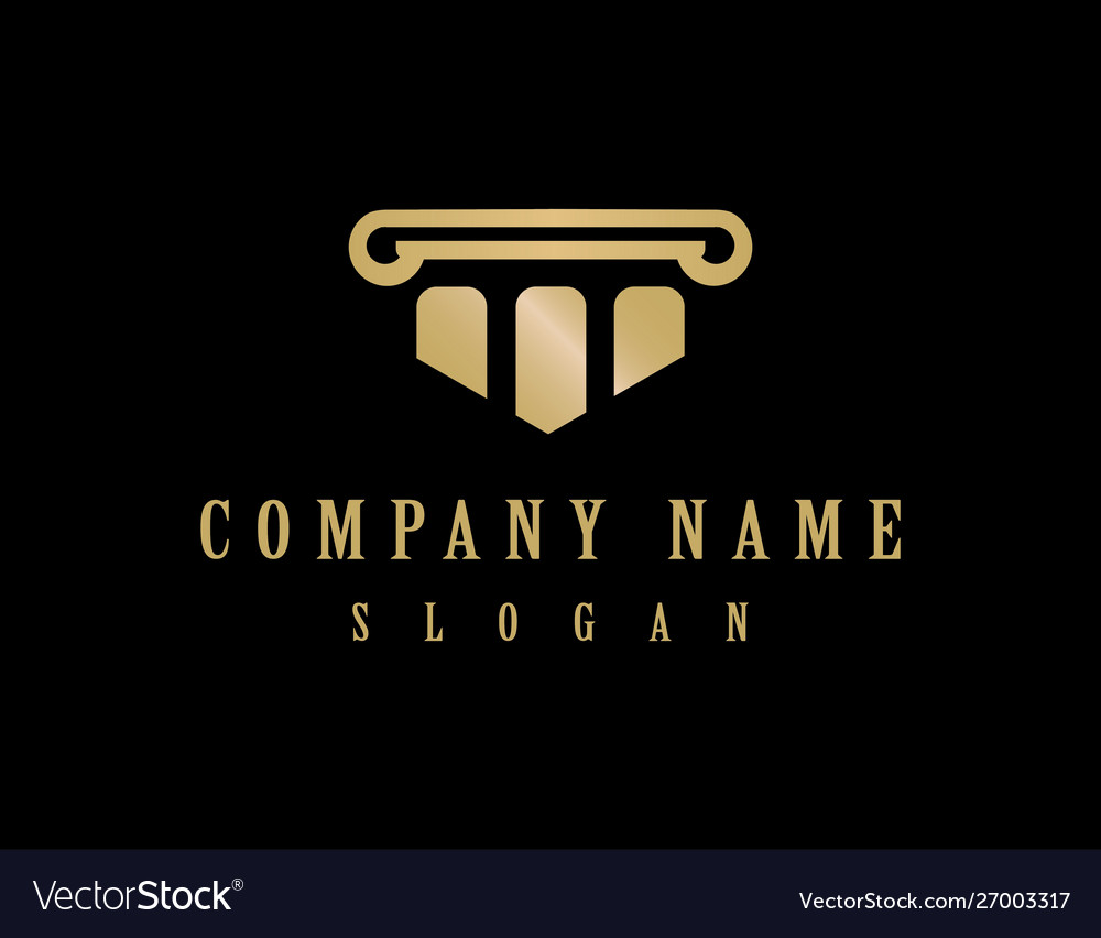 Lawyer logo 2 black background Royalty Free Vector Image