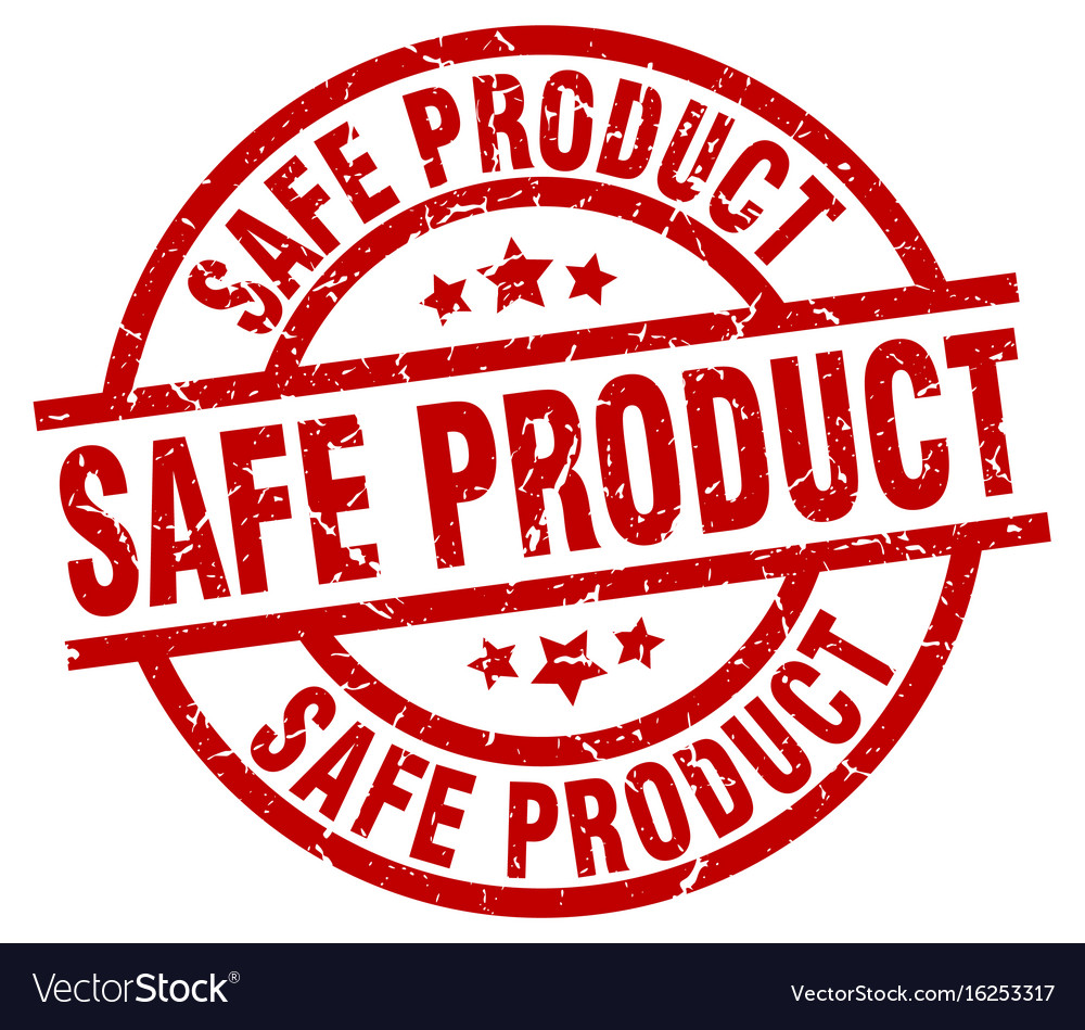 Safe Product Round Red Grunge Stamp Royalty Free Vector 1224