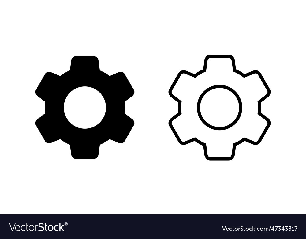 Setting icon set cog settings icon symbol Vector Image